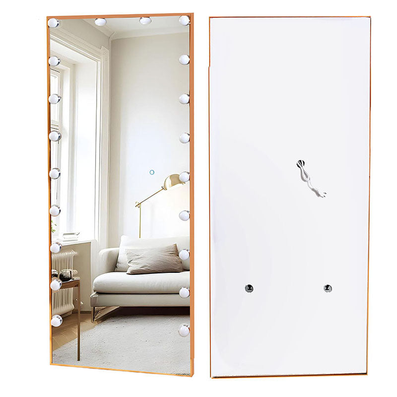 170 CM, Modern Mirror with LED Bulbs and Smart Touch Control, Wall Mounted Mirror with Gold Metal Frame for Bedroom, Living Room - Medaid - Lebanon