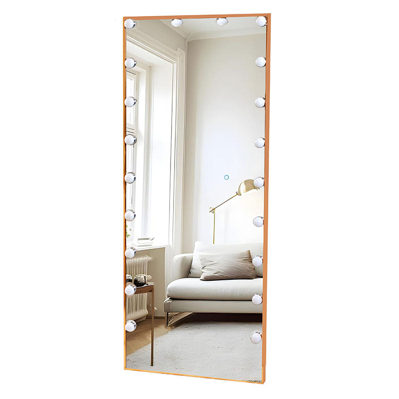 170 CM, Modern Mirror with LED Bulbs and Smart Touch Control, Wall Mounted Mirror with Gold Metal Frame for Bedroom, Living Room - Medaid - Lebanon