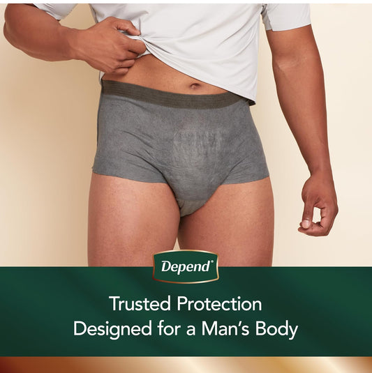 Depend Real Fit Incontinence Underwear for Men, Disposable, Maximum Absorbency, Large/Extra Large, 52 Count (2 Packs of 26), Packaging May Vary - Medaid International