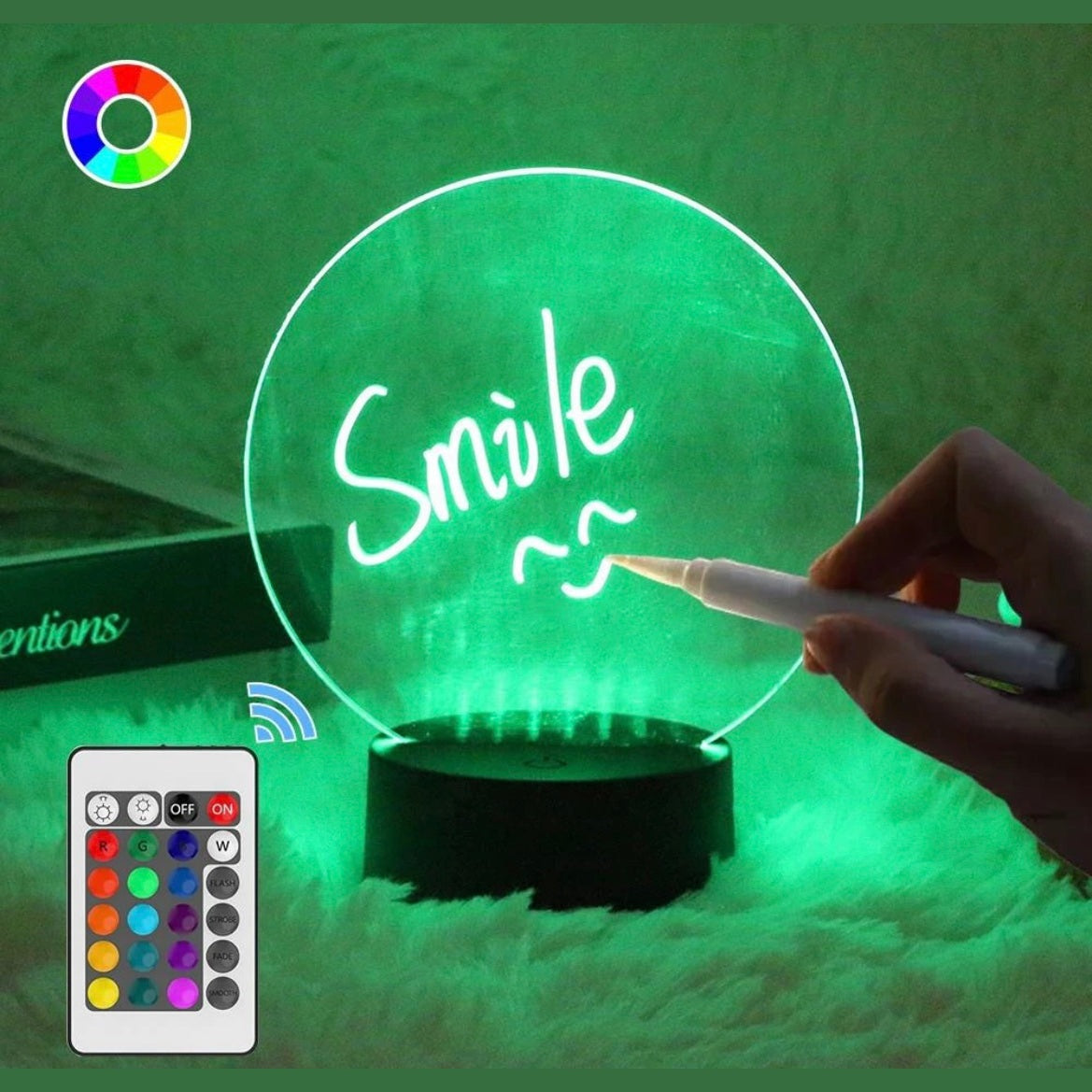 Erasable Writing Board Creative DIY RGB LED Memo Message Luminous Note Acrylic Writing Board Light - Medaid International