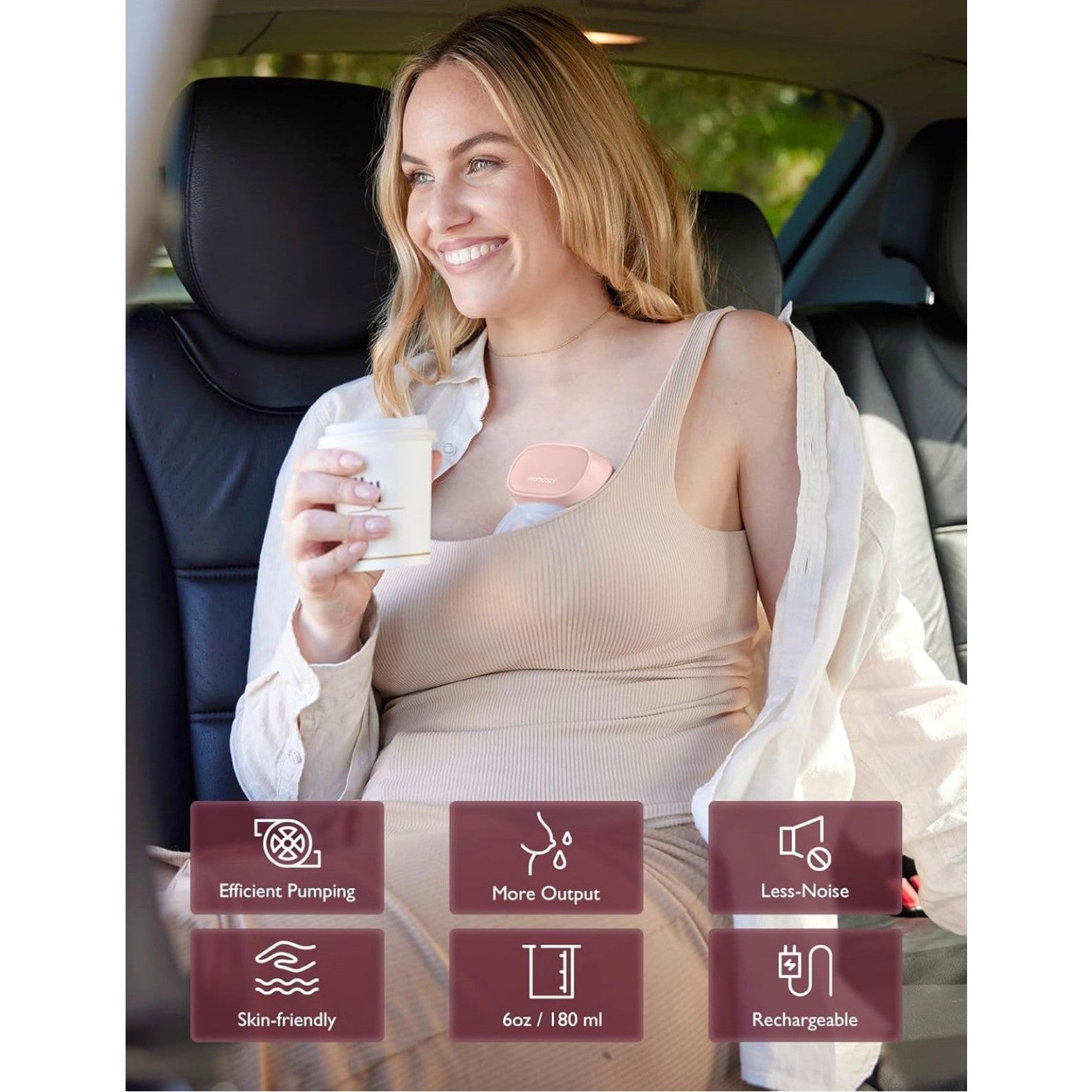 Momcozy S9 Pro Upgraded Wearable Breast Pump, Hands-Free Design with Extended Battery Life & LED Display, Double Electric Portable Pump with 2 Modes & 9 Levels, 24mm, 1-Pack, Gray - Medaid International