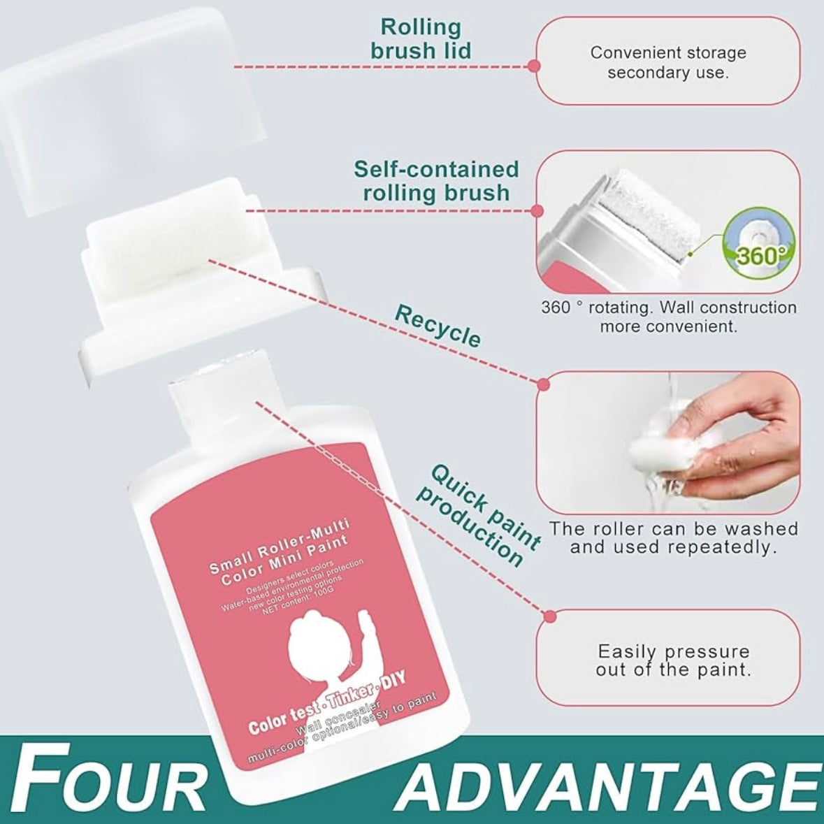 Small Rolling Brush Wall Latex Paint Wall Repair - Medaid International