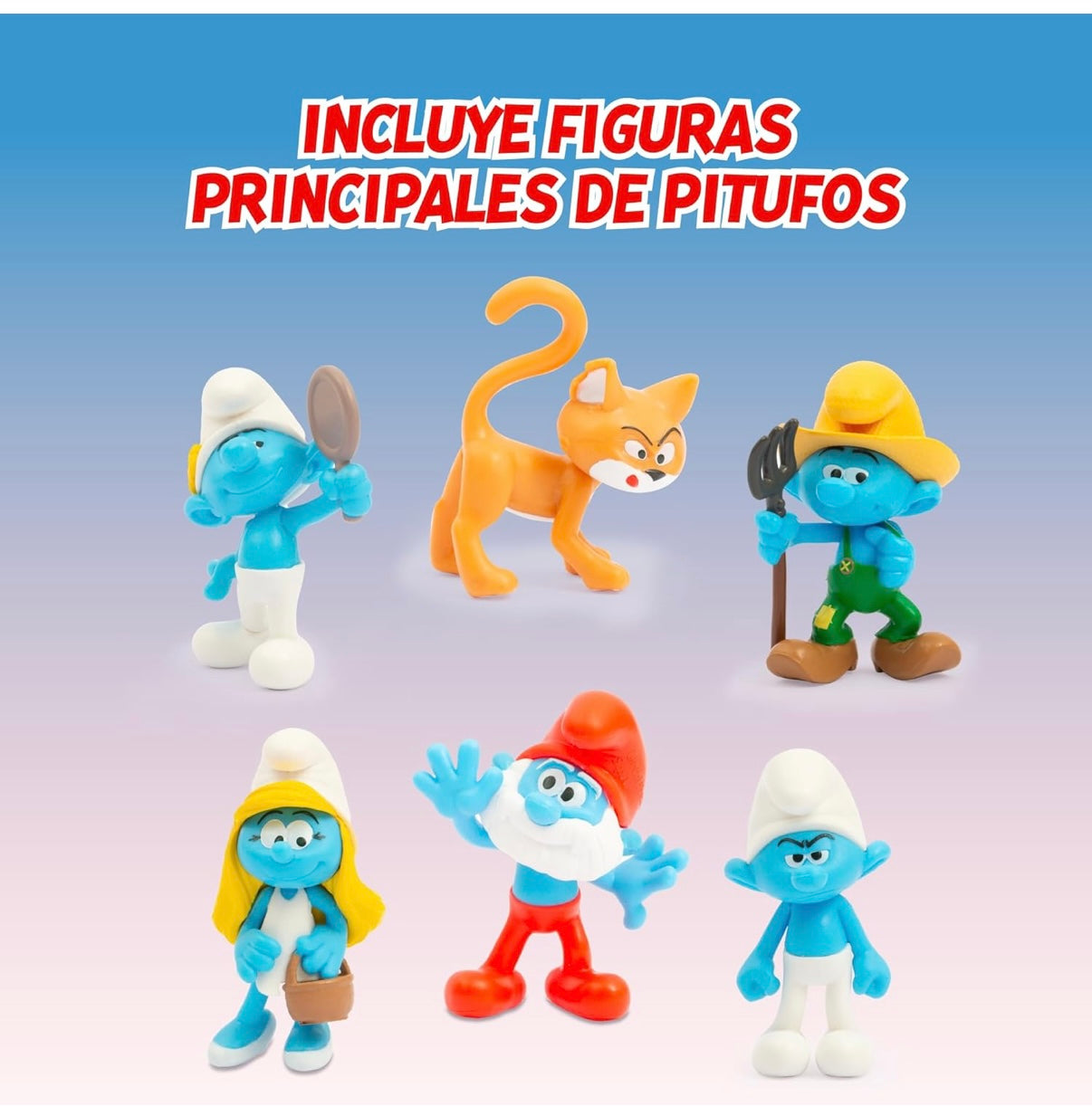 Famosa The Smurfs Set with 6 Figures 5.5 cm, Including 1 Exclusive Gargamel Figure, Toy for Children from 3 Years, PUF141 - Medaid International