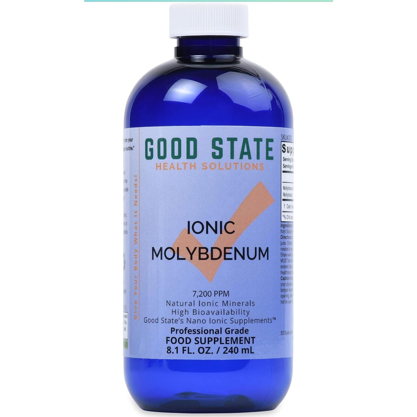 Good State Liquid Ionic Molybdenum (96 servings at 2 mg elemental, plus 2 mg fulvic acid - 8 fl oz) - Medaid