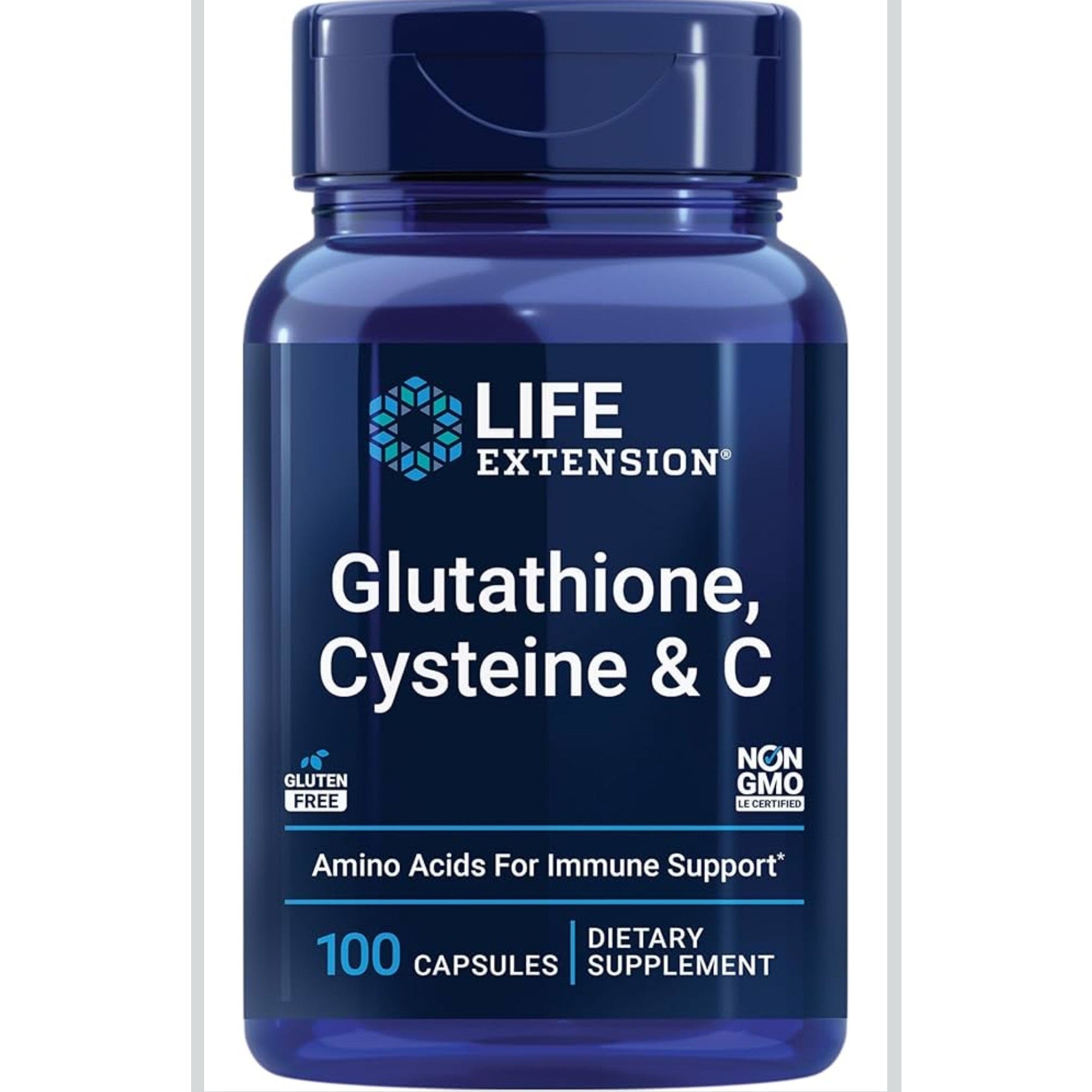 Life Extension Glutathione, Cysteine & C, 500 mg of Vitamin C, Powerful antioxidant Supplement to Support Liver Health, Gluten-Free, Non-GMO, 100 Capsules - Medaid International