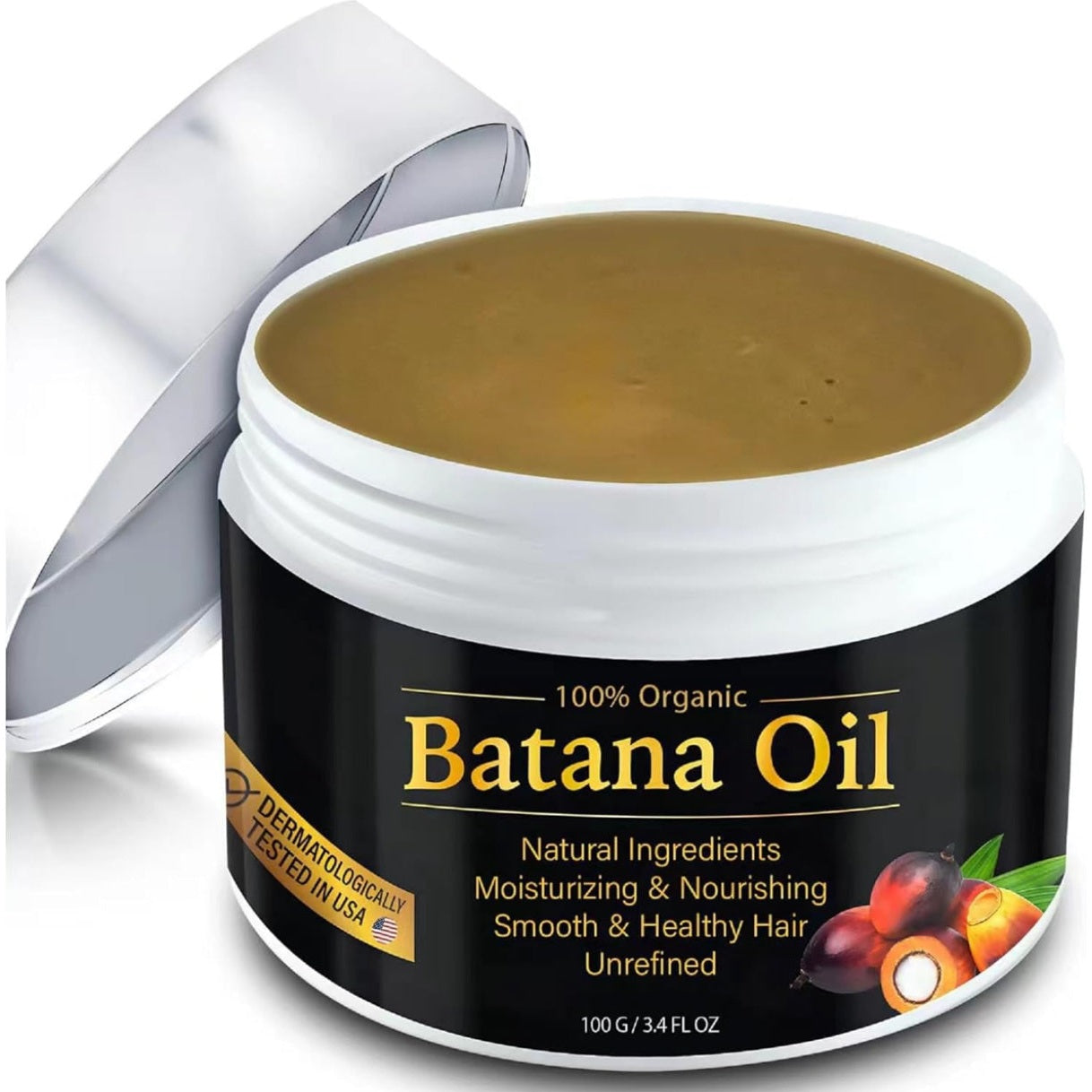 Batana Oil for Hair Growth and Nourishment (100G), Natural Batana Oil to Prevent Hair Loss, Eliminates Split Ends for Men and Women - 100g - Medaid