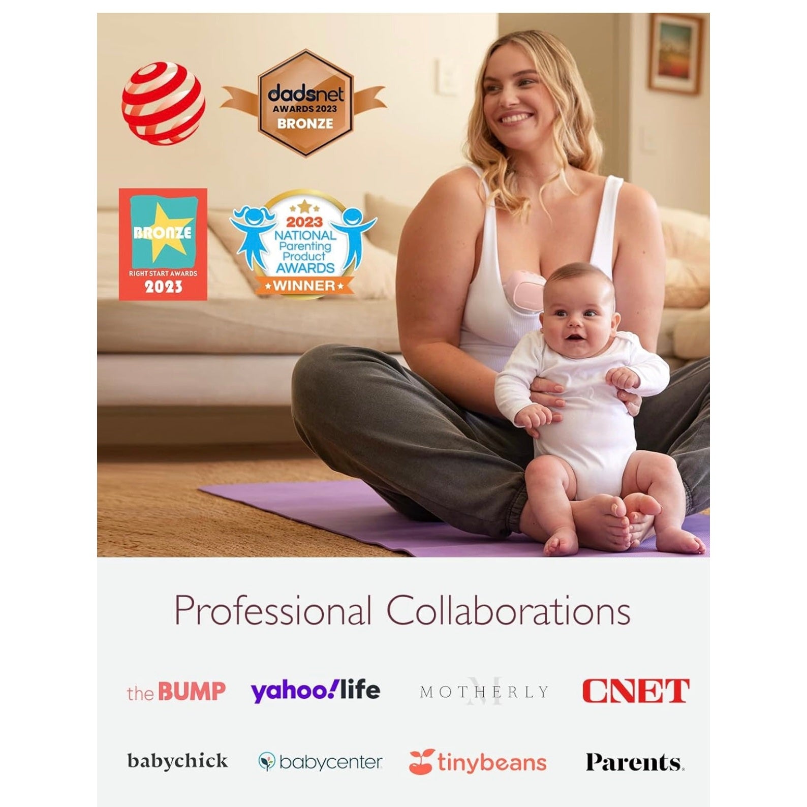 Momcozy S9 Pro Upgraded Wearable Breast Pump, Hands-Free Design with Extended Battery Life & LED Display, Double Electric Portable Pump with 2 Modes & 9 Levels, 24mm, 1-Pack, Gray - Medaid International