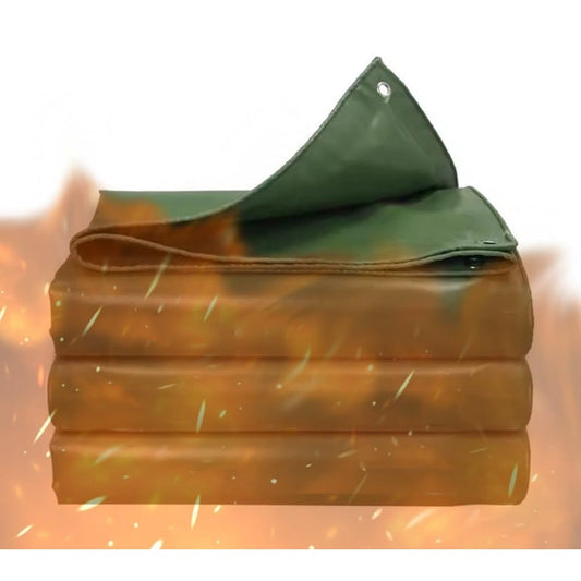 Rygcrud Flame-Retardant Tarpaulin, Foldable Ground Tarp Sheet Car Truck Canvas Canopy Cloth Anti-Aging Fishing Camping Tent Tear Resistance(2X3m) - Medaid International