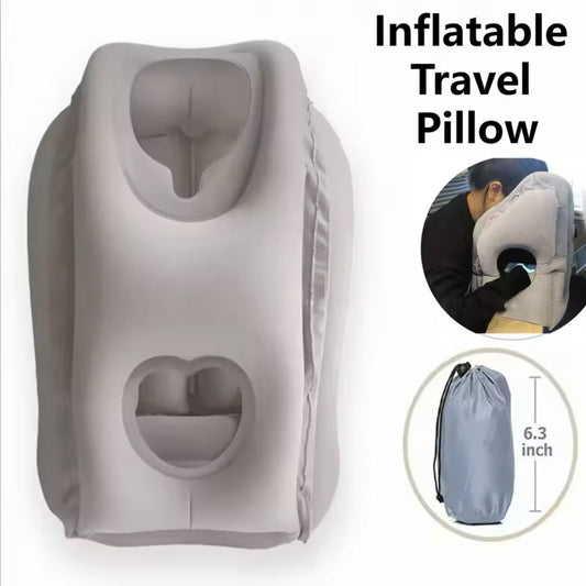 Inflatable Travel Pillow for Airplane, Neck Air Pillow for Sleeping to Avoid Neck and Shoulder Pain, Support Head and Lumbar - Medaid International