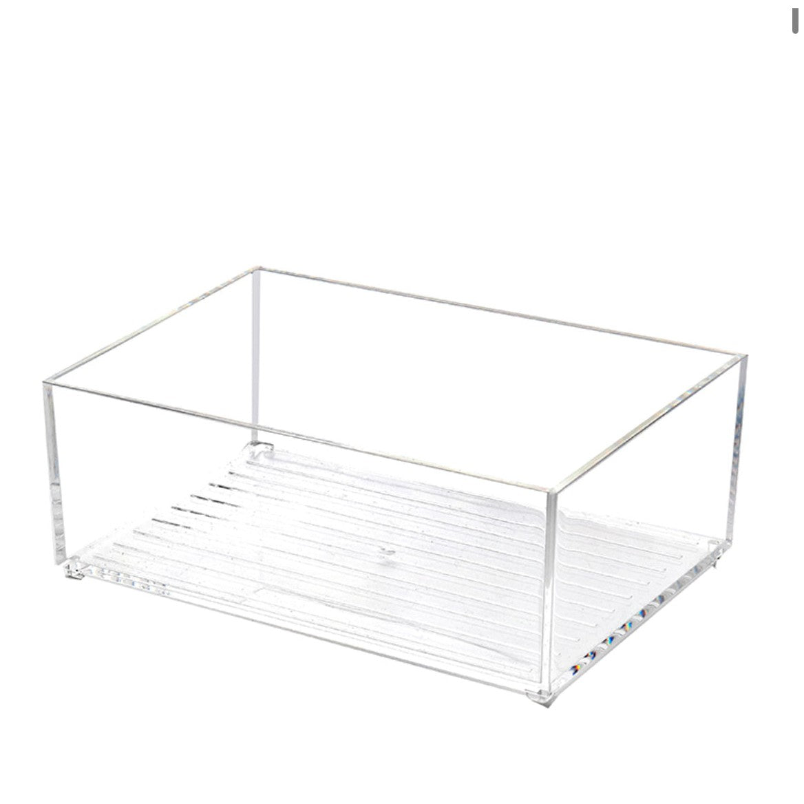 16 CM Clear Acrylic Rectangular Stackable Storage Box Multipurpose Organizer Box for Cosmetics Jewelry Office Accessories - Medaid