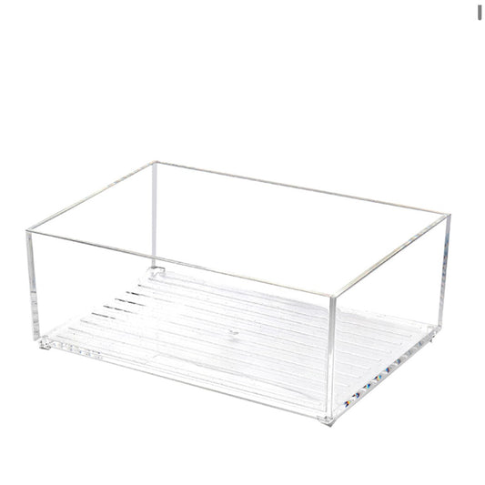 16 CM Clear Acrylic Rectangular Stackable Storage Box Multipurpose Organizer Box for Cosmetics Jewelry Office Accessories - Medaid