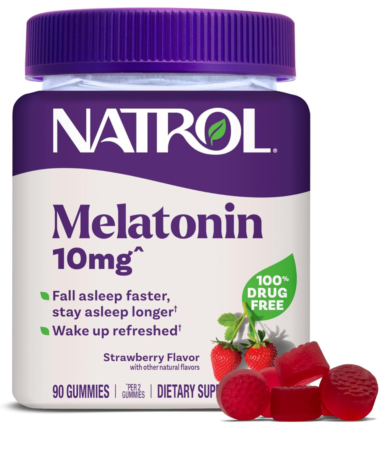 Natrol 10 mg Melatonin Gummies, Sleep Support for Adults, Melatonin Supplements for Sleeping, 90 Strawberry-Flavored Gummies, 45 Day Supply - Medaid International
