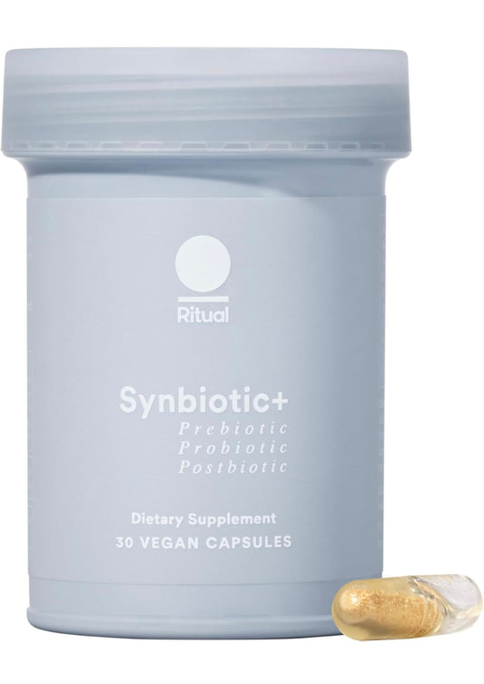 Ritual Synbiotic+ Prebiotic, Probiotic, Postbiotic, 3-in-1 Formula for Gut and Digestive Health, Regularity, Bloat, Immune Support, Vegan Delayed-Released Capsule, Probiotics for Women and Men, 30 Day - Medaid