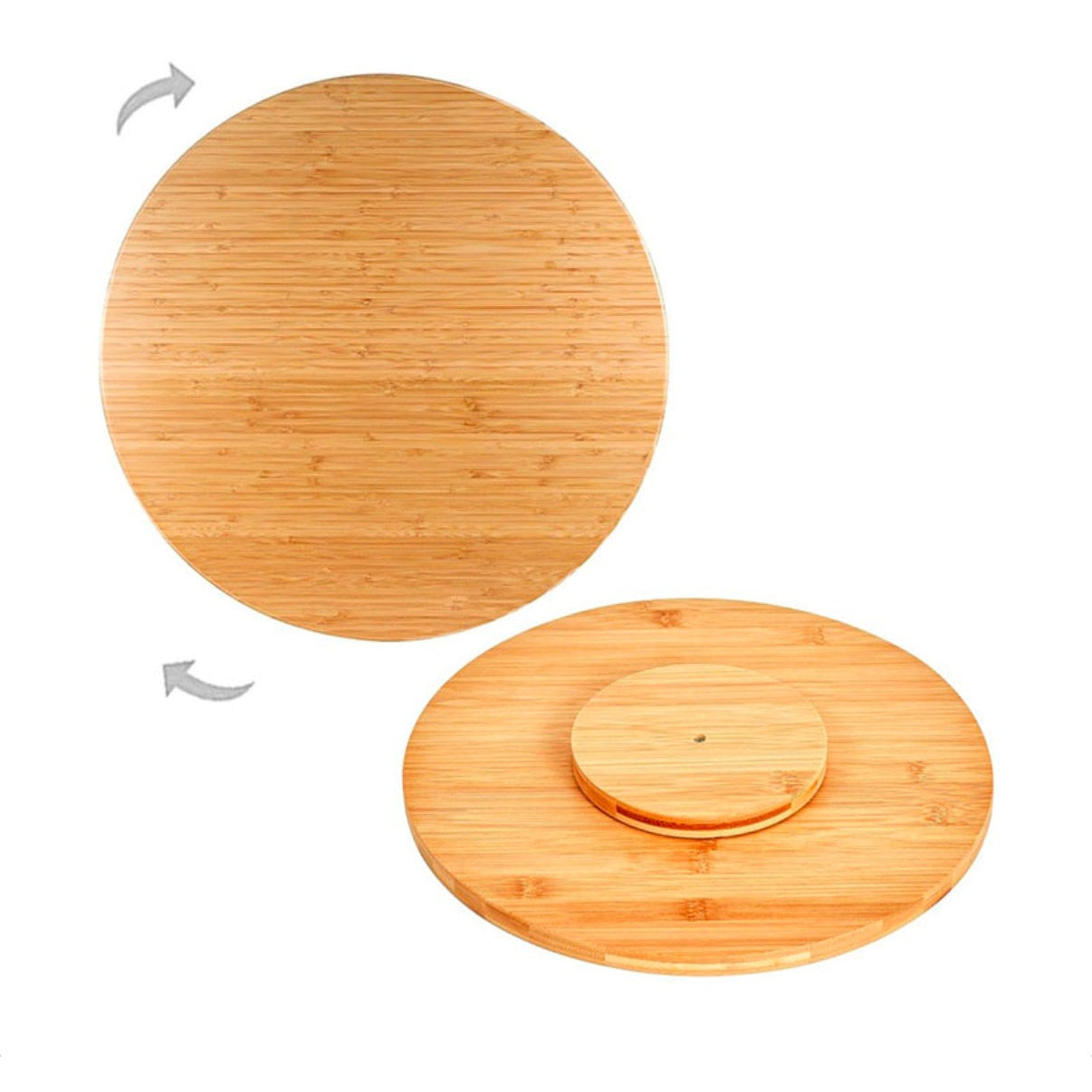 35 CM Wooden Rotating Serving Plate Rotating Serving Platter for Dining Table Turntable for Cheese Sausage Pizza and Snacks - Medaid