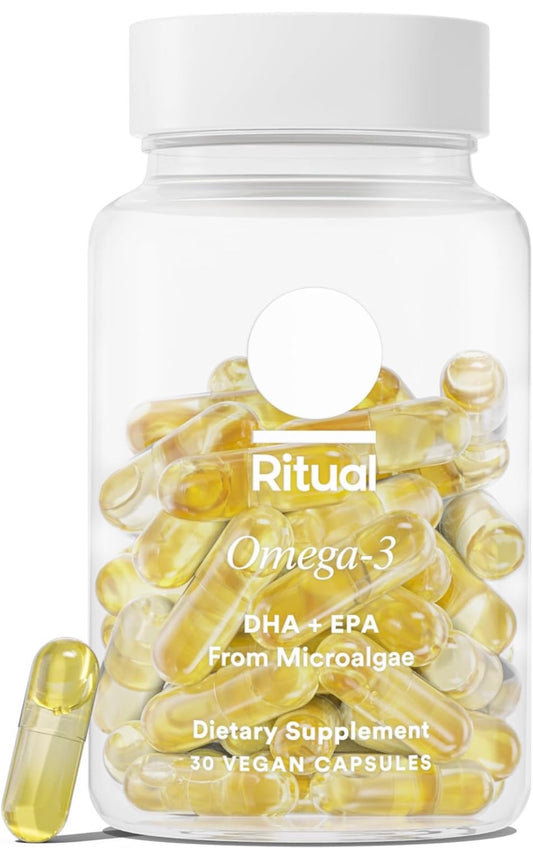 Ritual Omega 3 - Vegan - Science-Backed Dose of DHA & EPA Fatty Acids in 2:1 Ratio, Bioavailable, Brain and Heart Health Support, Minimal Burp-Back, Sustainably Sourced Microalgae, 30 Day Supply - Medaid