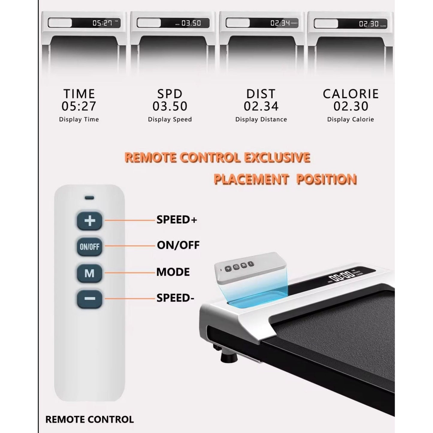 Motorized Walking Pad Mini Folding
Portable Flat Treadmill Walking Machine