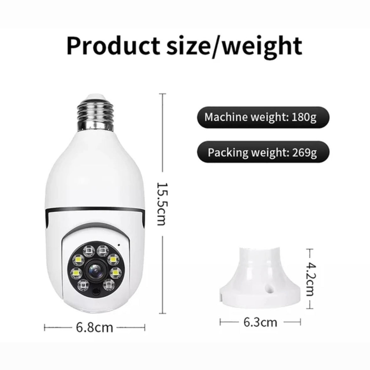 V380 PRO E27 360 Degree LED Light 1080P Wireless Panoramic Home Security WiFi Camera - Medaid International
