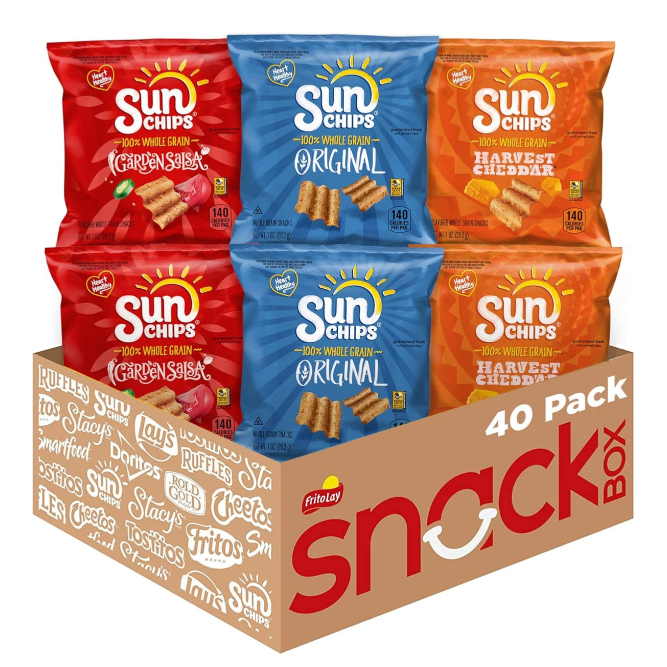 SunChips Multigrain Snacks, Variety Pack, 1 Ounce (Pack of 40) - Medaid