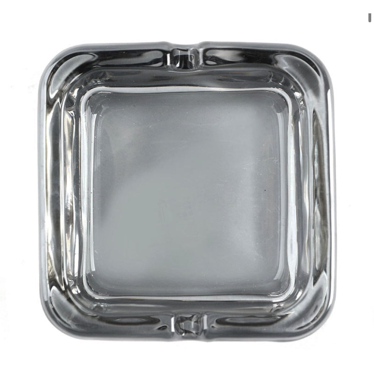 9 CM Transparent Black Square Glass Ashtray Portable Decorative Modern Ashtray for Home Office Indoor and Outdoor Use 2 Cigarettes Position - Medaid