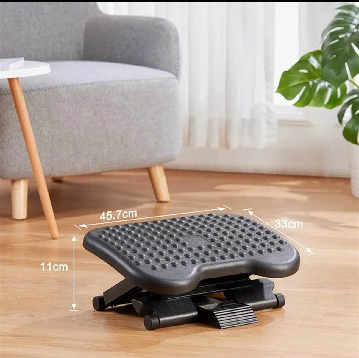Under Desk Foot Rest with 3 Height Levels | Height Adjustable Tilt Stool | Home Office Foot Rest with Massage Surface for Improved Sleep - Medaid