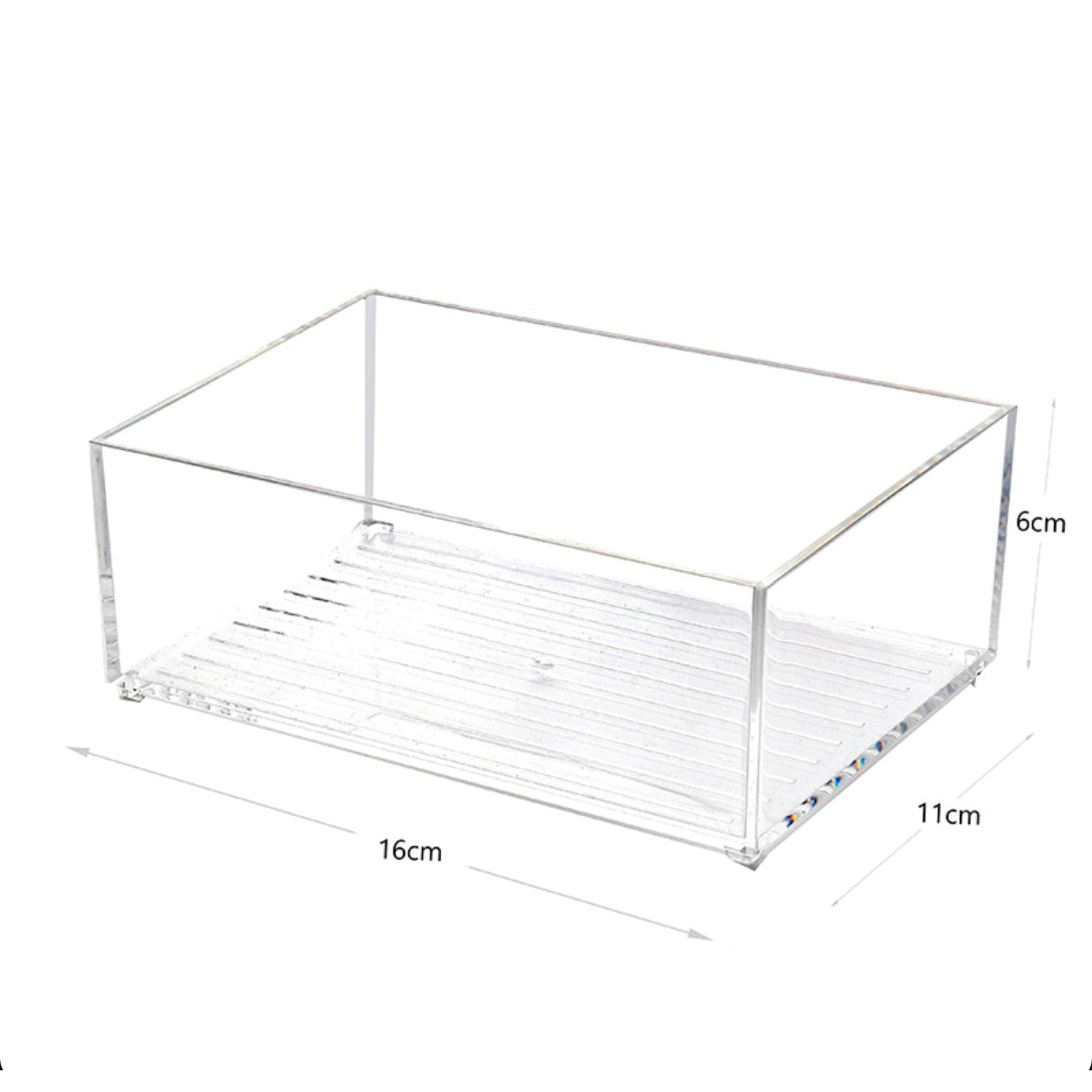 16 CM Clear Acrylic Rectangular Stackable Storage Box Multipurpose Organizer Box for Cosmetics Jewelry Office Accessories - Medaid