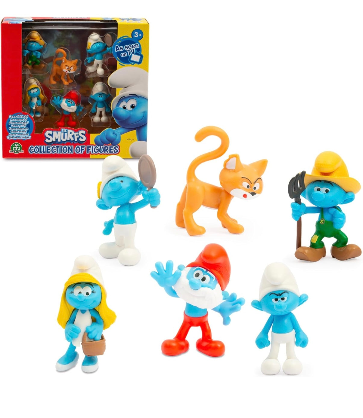 Famosa The Smurfs Set with 6 Figures 5.5 cm, Including 1 Exclusive Gargamel Figure, Toy for Children from 3 Years, PUF141 - Medaid International