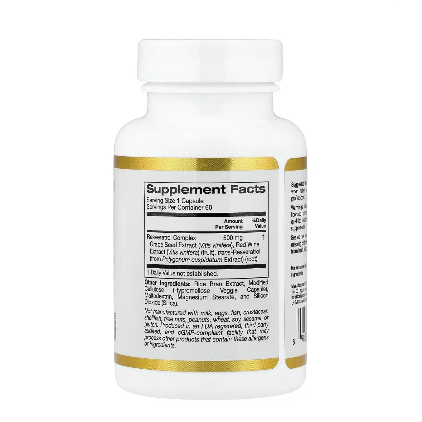 Resveratrol Complex with Grape Seed Extract, Red Wine Extract, and trans-Resveratrol, 60 Veggie Capsules - Medaid International