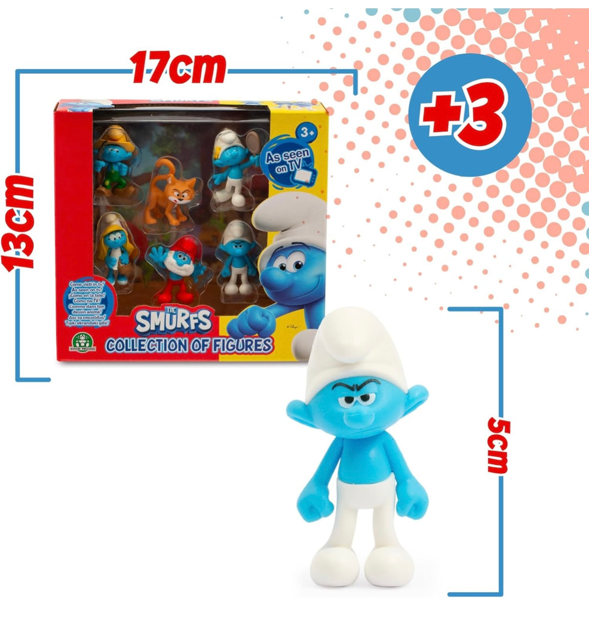 Famosa The Smurfs Set with 6 Figures 5.5 cm, Including 1 Exclusive Gargamel Figure, Toy for Children from 3 Years, PUF141 - Medaid International