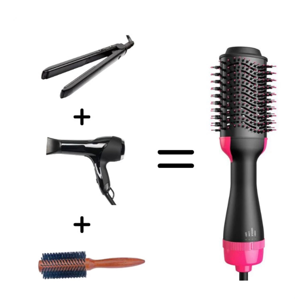 Hair Dryer And Styler Hot Air Brush- 1000W - Medaid International