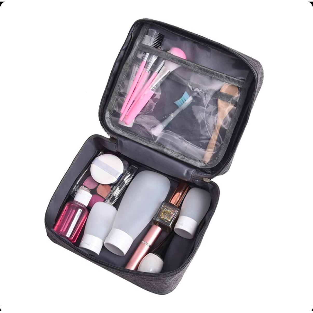 23 CM, Travel Toiletry Organizer Bag with Zipper and Comfortable Handle, Waterproof Storage Bag for Makeup, Cosmetic, Accessories - Medaid