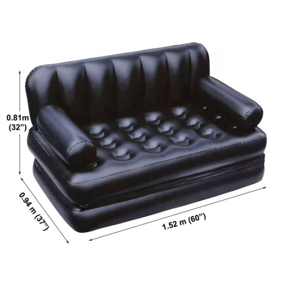 5-In-1 Double Multifunction Inflatable Fashion Air Sofa Queen Double Bed Mattress (L188 x
W152 x H64)cm - Medaid International
