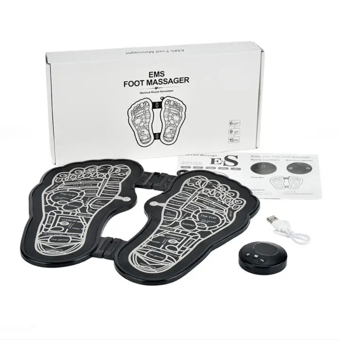 Electric EMS Foot Massager Pad Foldable USB Rechargeable - Medaid International