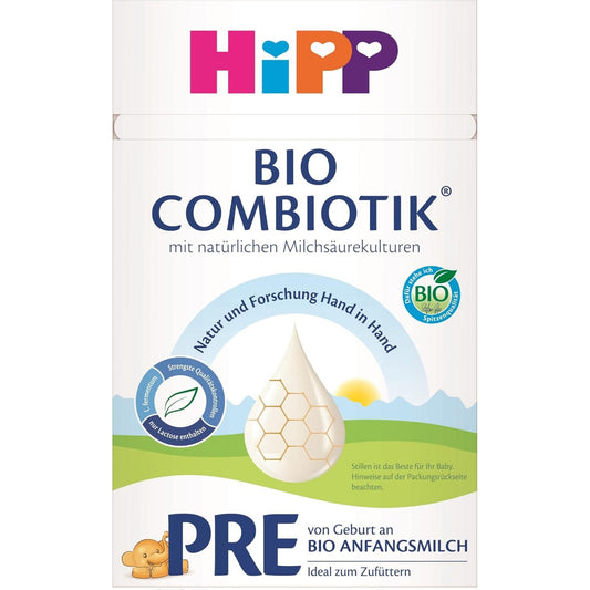 HiPP PRE Bio Combiotik (4 x 600 g), Initial Milk from Birth, with Natural Lactic Acid Cultures, Contains Only Lactose as Carbohydrate, in Best Organic Quality - Medaid International
