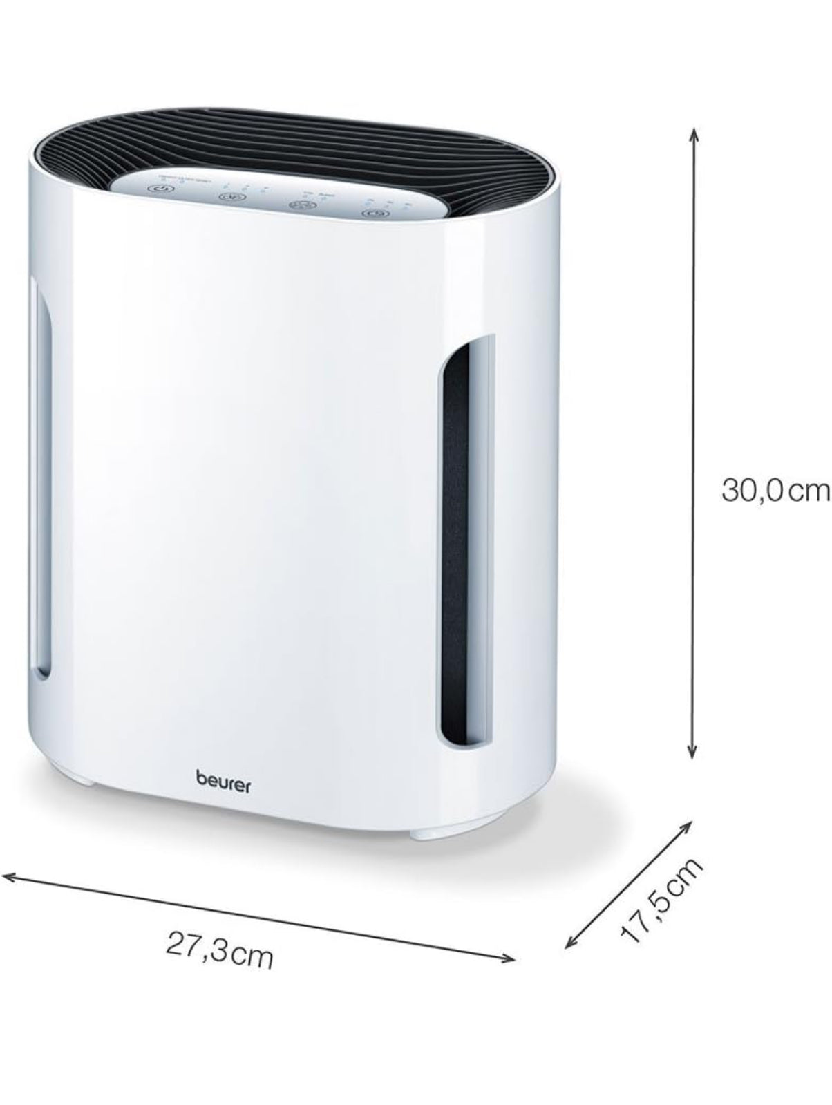 Beurer LR200 Air Purifier, Up to 15 m², Ventilation, 3 Filtrations, Ionic Function, Illuminated Display, Timer, Hepa Filter, 50 W, White - EPA 12 Filter - Medaid