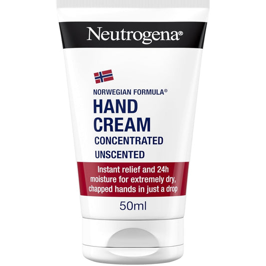 Neutrogena Norwegian Formula Concentrated Unscented Hand Cream with Glycerin and Vitamin E (1x 50ml), Immediate and Lasting Relief from Dry Skin and Chapped Hands. - Medaid International