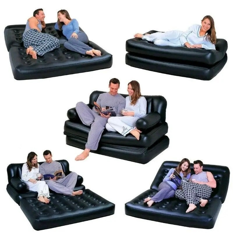 5-In-1 Double Multifunction Inflatable Fashion Air Sofa Queen Double Bed Mattress (L188 x
W152 x H64)cm - Medaid International