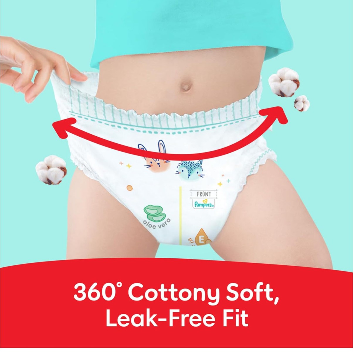 Pampers Ultimate Comfort Pants Diapers, Size 4, 9-14kg, Lotion infused with Aloe Vera and Vitamin E, Cottony Soft Fit for up to 100% Leakage Protection, Giant Box, 90 Count - Medaid International