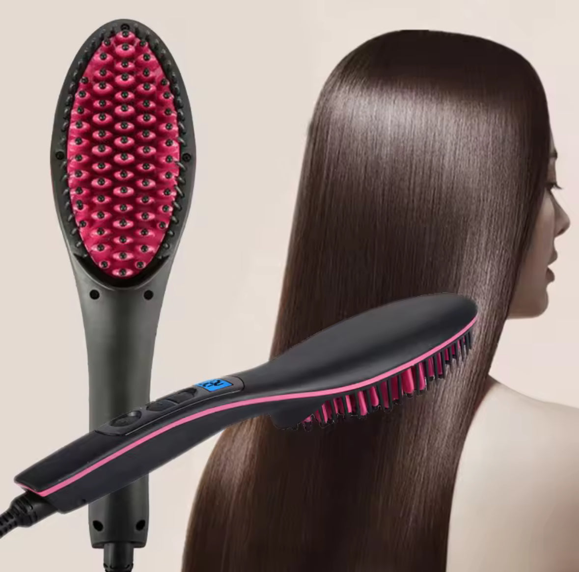 Hair Straightener Brush Ceramic - Medaid International