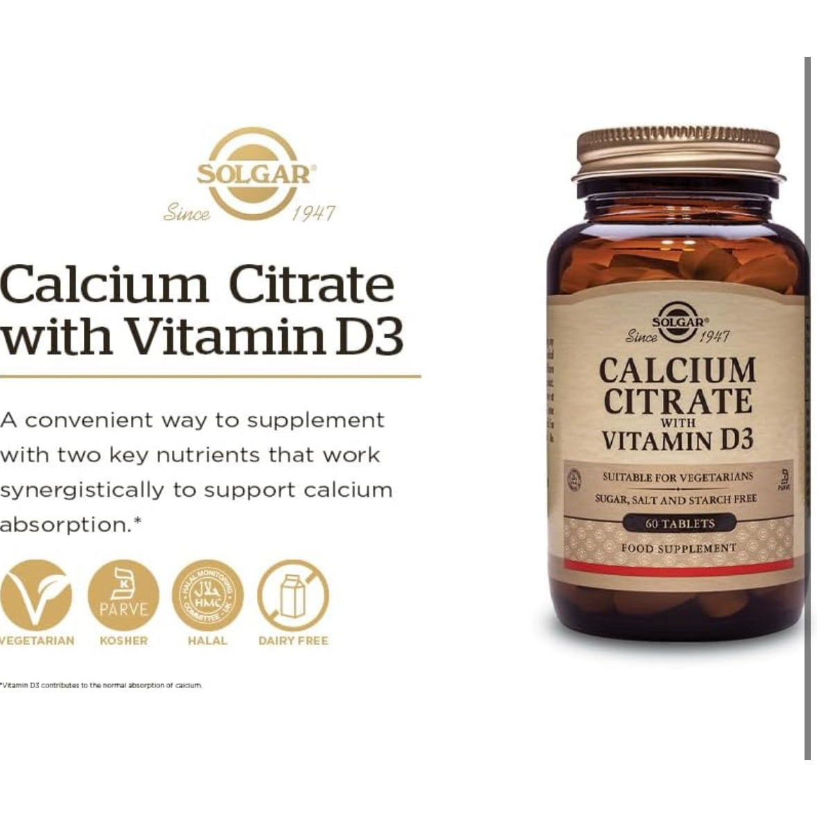 CALCIUM CITRATE WITH VITAMIN D3 TABLETS - Medaid - Lebanon