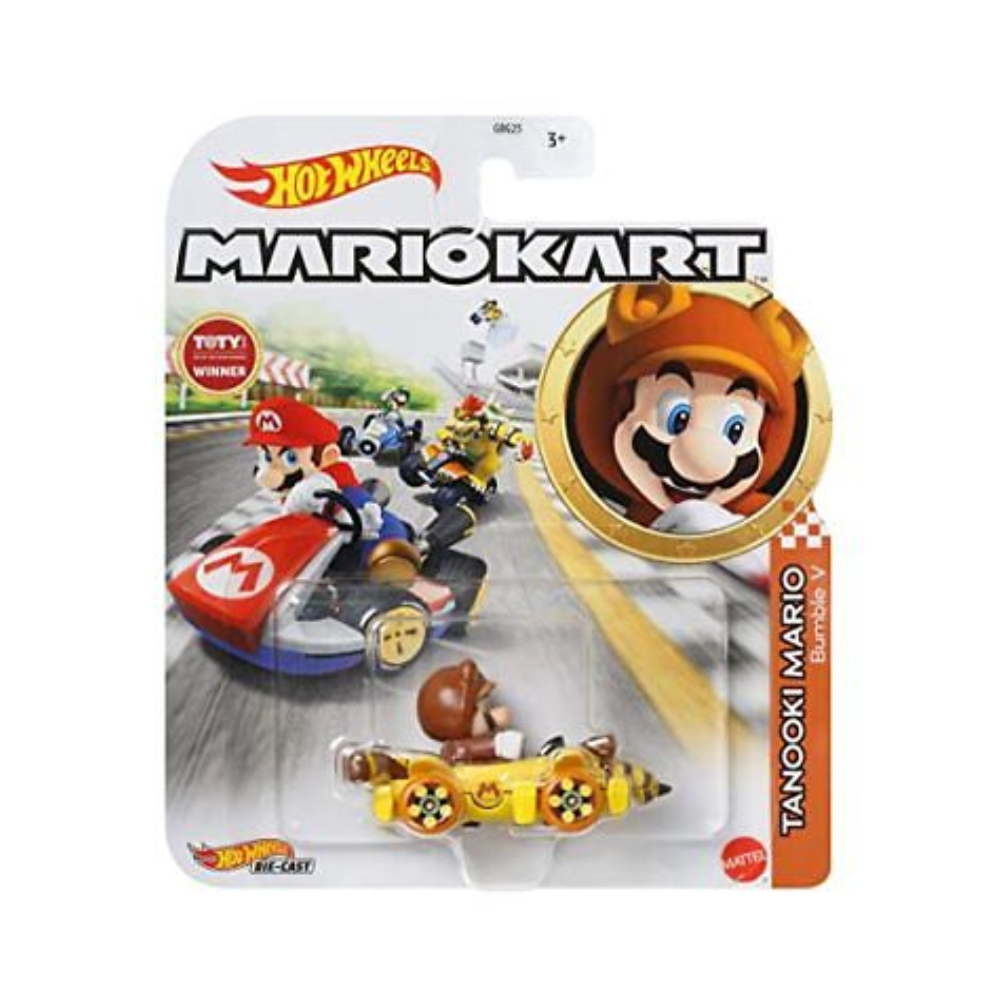 Hot Wheels Mario Kart Tanooki Mario with Bumble V Action Figures - Medaid International