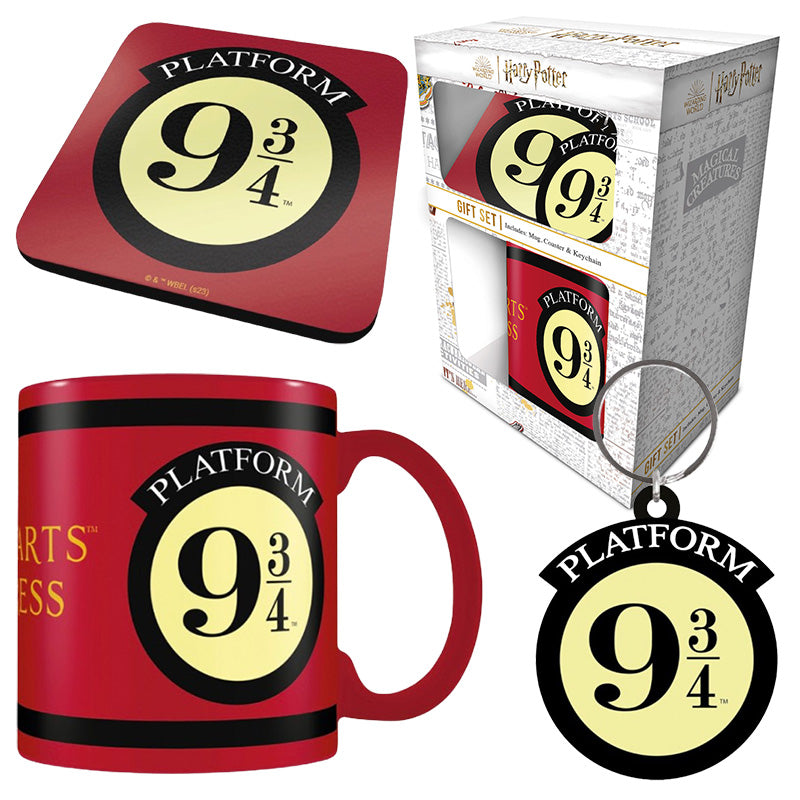 HARRY POTTER - PLATFORM 9 3/4 GIFT SET (MUG, COASTER & KEYCH By Pyramid - Medaid International