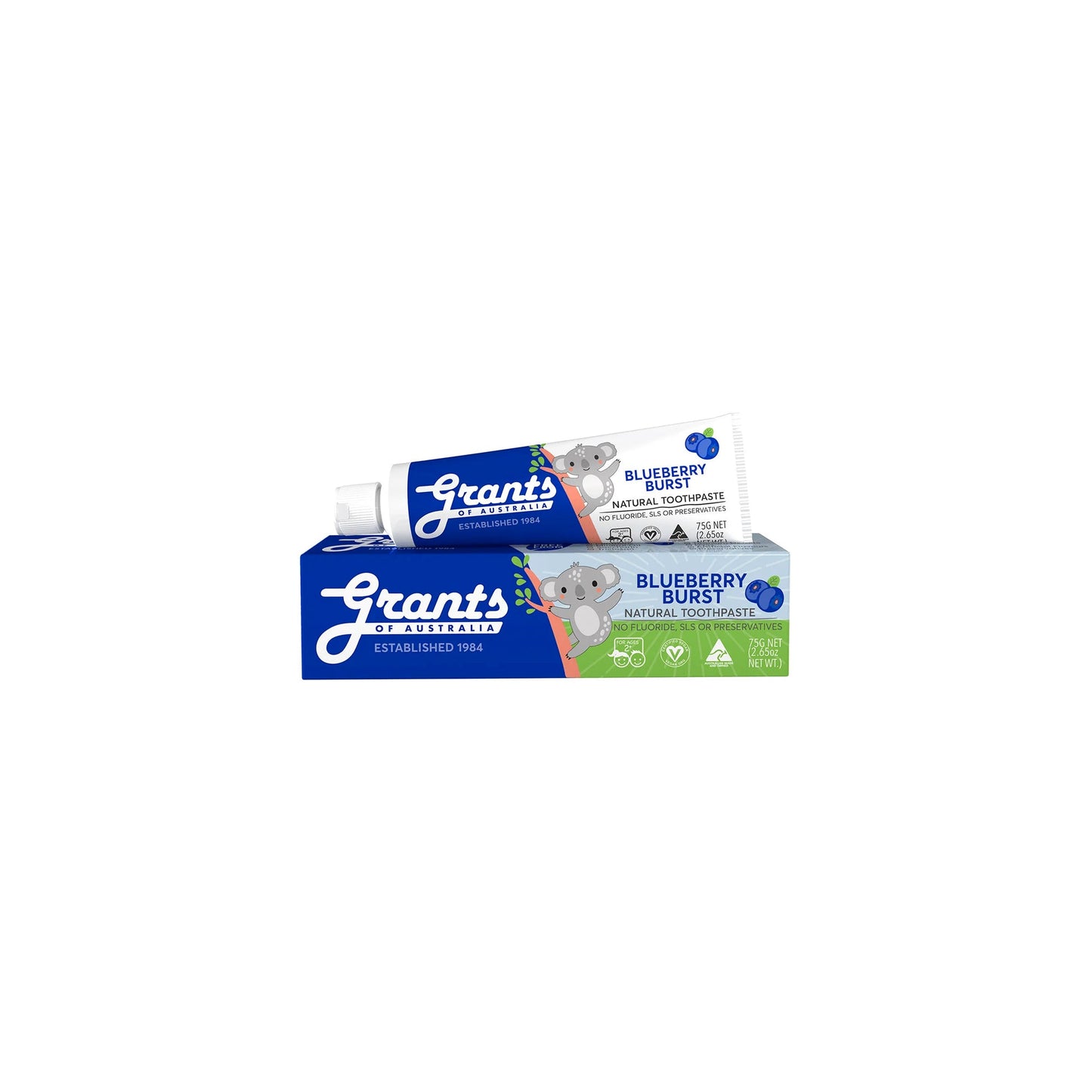 GRANTS TOOTHPASTE KIDS BLUEBERRY BURST NATURAL - FLUORIDE FREE - Medaid International