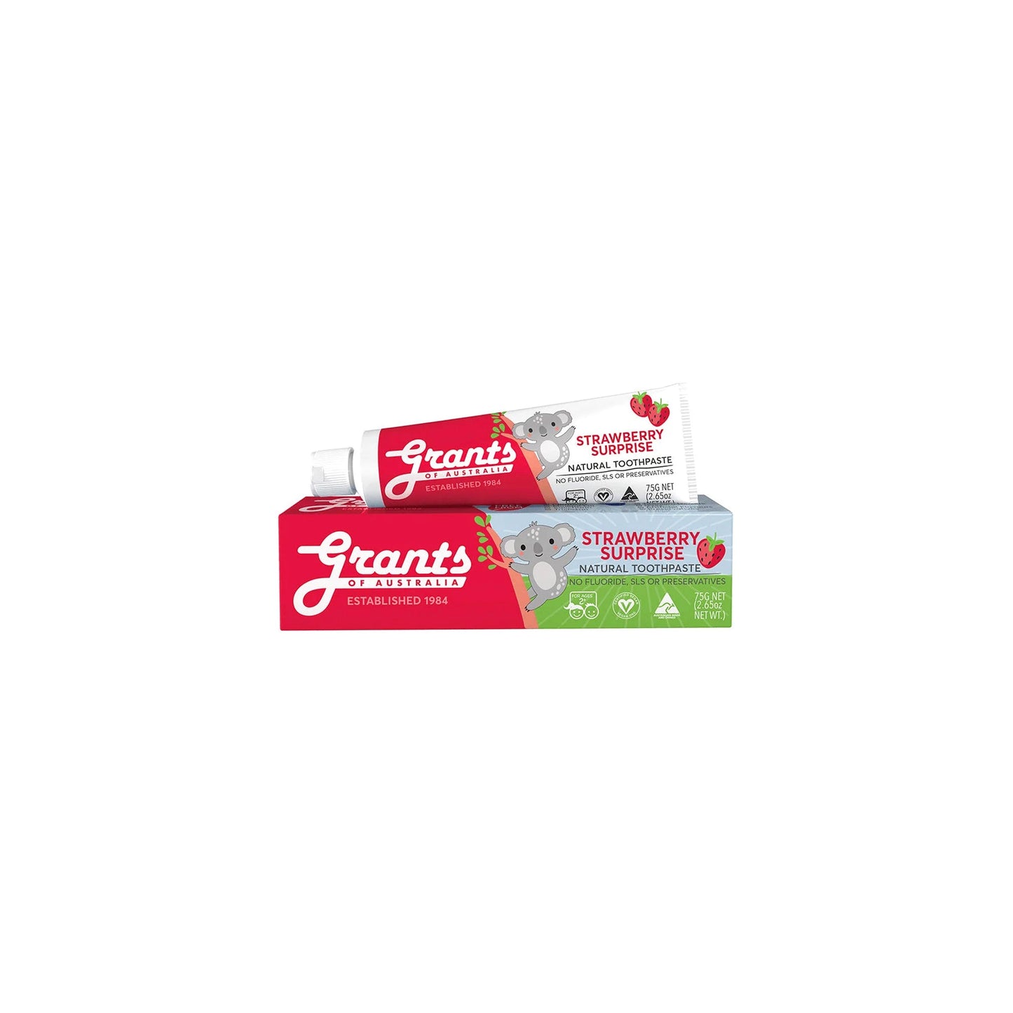 GRANTS TOOTHPASTE KIDS STRAWBERRY NATURAL - FLUORIDE FREE - Medaid International