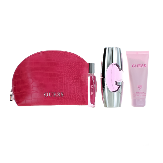 Guess Pink  Gift Set Pour Femme - 75ml + 200ml Bl + 15ml Mininturel + Pouch - Medaid