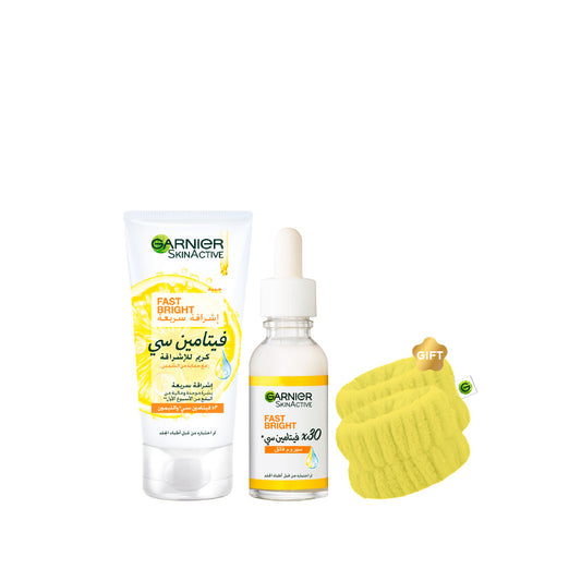 -20% FREE Wrist Band Garnier Fast Fairness Day Cream 50ML + Vitamin C Booster Serum 30ml - Medaid