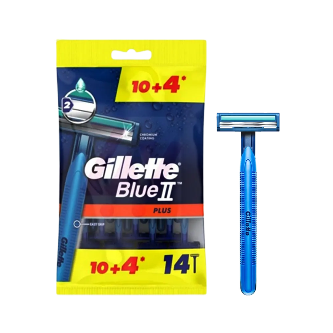 Gillette Blue 2 Plus Ultra Grip Disposable Razors For Men - 14Pcs - Medaid