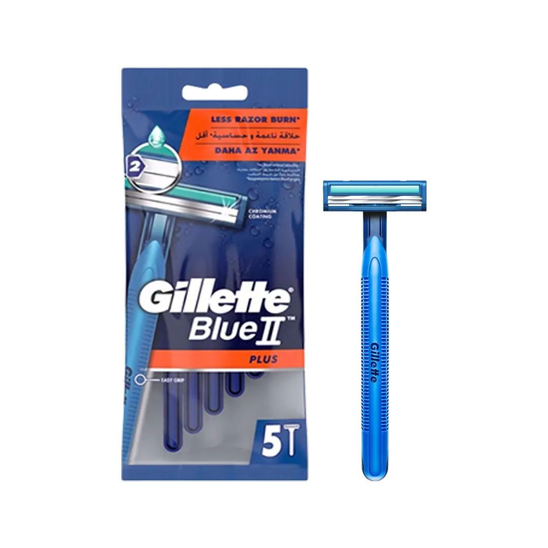 Gillette Blue 2 Plus Ultra Grip Disposable Razors For Men - 5Pcs - Medaid