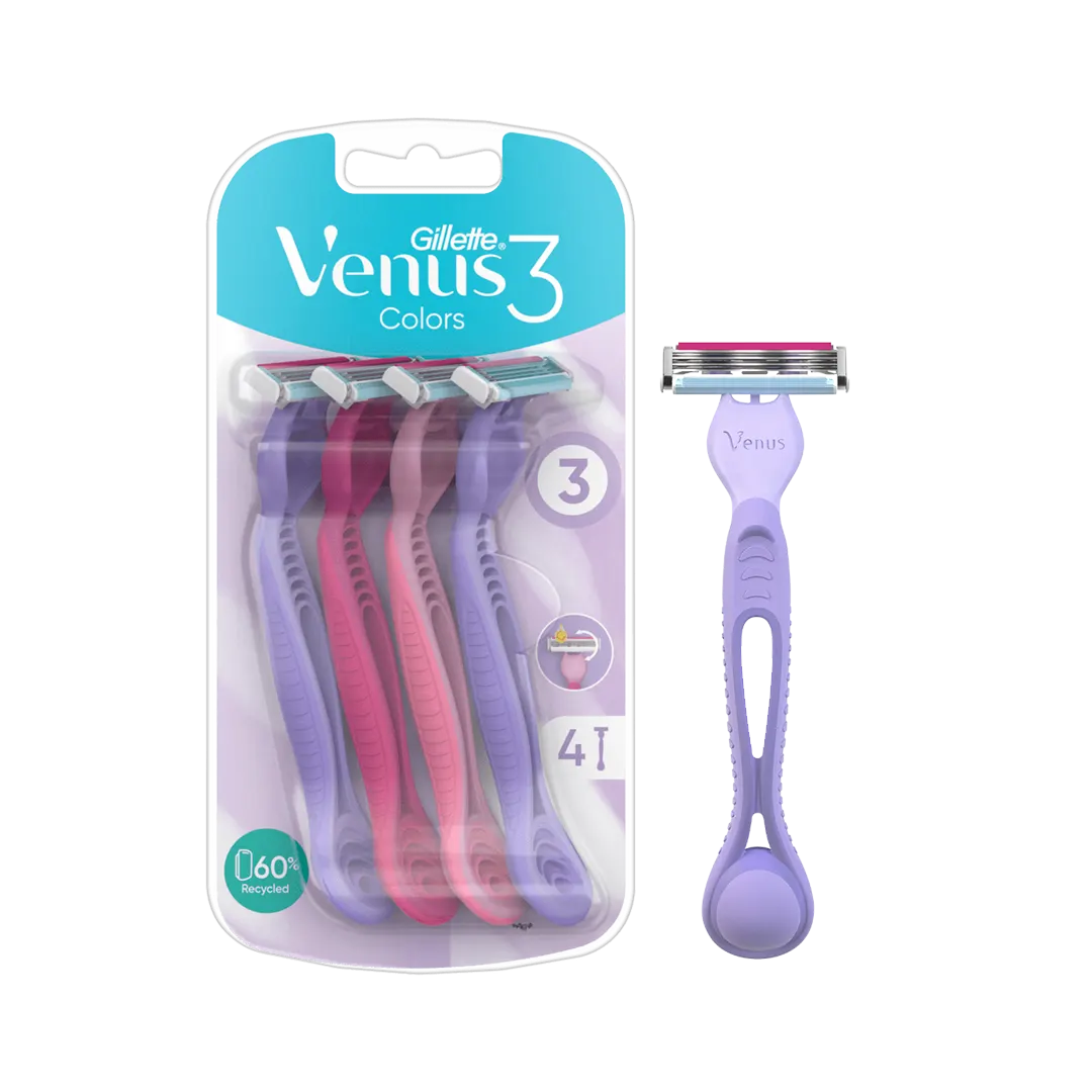 Gillette Venus Simply 3 Disposable Razors For Women - 4Pcs - Medaid