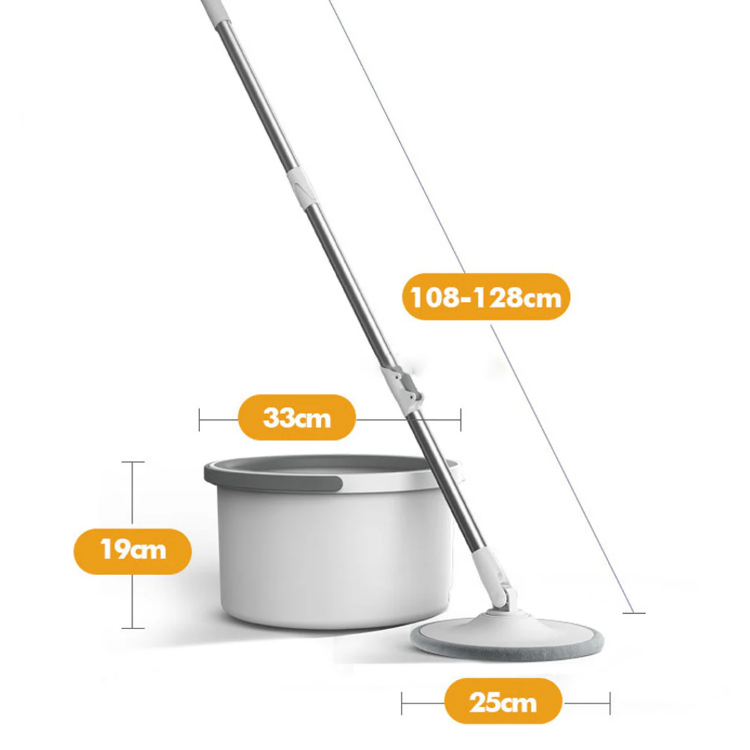 Circle Round Microfiber Floor Mop and Bucket Set ‚Äì 180¬∞ Rotating Mop Head with Round Bucket & Adjustable Handle - Medaid International