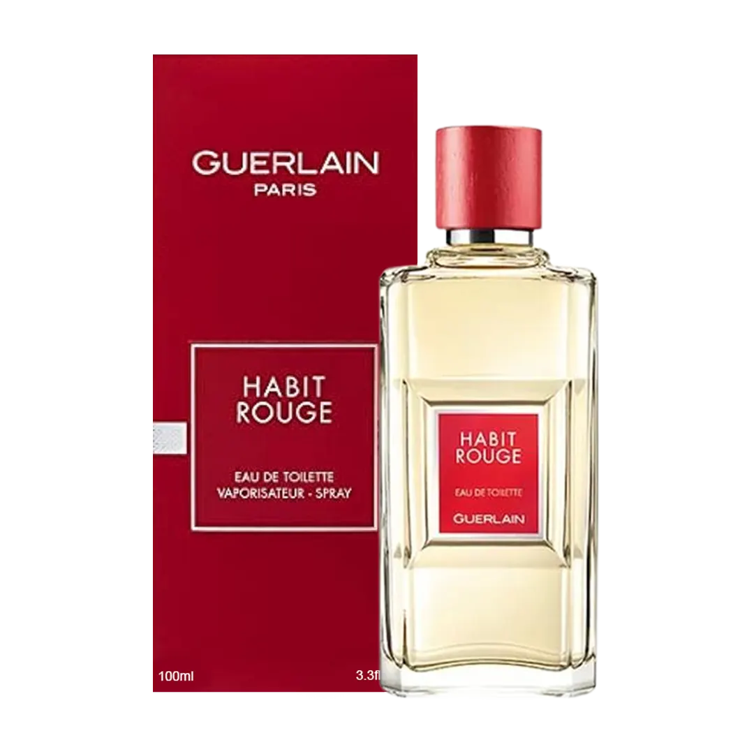 Guerlain Habit Rouge Eau De Toilette Pour Homme - 2 Sizes - Medaid